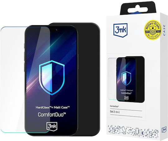 3MK Back Cover Tempered Glass / Σιλικόνης Σετ με Τζαμάκι Μαύρο (Galaxy S26 Ultra)