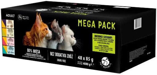 Pet Republic Υγρή Τροφή για Γάτες με Κρέας και Ψάρια 48x85gr