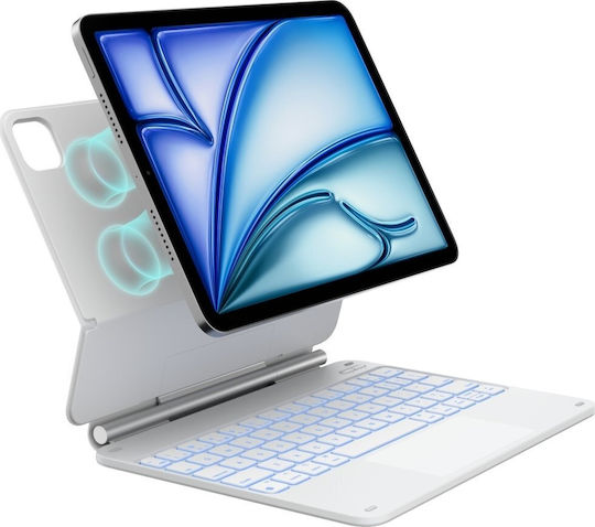 Typecase Flip Cover Ανθεκτική με Πληκτρολόγιο Λευκή (iPad Air 11 2024/2025)