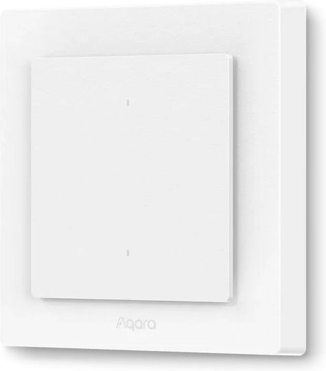 Aqara H2 Διακόπτης Τοίχου Διπλός με Πλαίσιο Λευκός WS-K07D