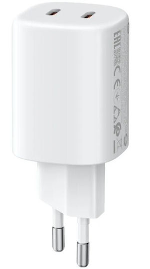 Xiaomi Φορτιστής Χωρίς Καλώδιο με 2 Θύρες USB-C 45W Power Delivery Λευκός (BHR087OEU)