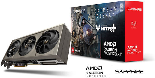 Sapphire Radeon RX 9070 XT 16GB GDDR6 NITRO+ OC Crimson Desert Edition Κάρτα Γραφικών 11348-10-20G