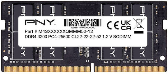 PNY DDR4 με Module 1x16GB και Ταχύτητα 3200 για Laptop MN16GSD43200-SB