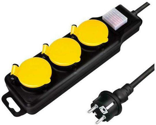 LogiLink Πολύπριζο 3 Θέσεων με Διακόπτη και Καλώδιο 1.5m LPS253