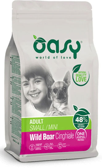 Oasy Adult 2.5kg Ξηρά Τροφή χωρίς Σιτηρά για Ενήλικους Σκύλους Μικρόσωμων Φυλών με Αγριογούρουνο