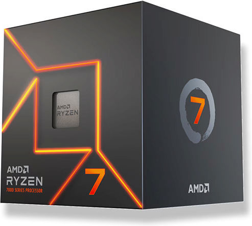 AMD Ryzen 7 7700 (SBX) 3.8GHz Επεξεργαστής 8 Πυρήνων για Socket AM5 σε Κουτί με Ψύκτρα