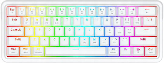 Redragon Draconic V2 K730GB-RGB-PRO Ασύρματο Gaming Πληκτρολόγιο 60% με RGB φωτισμό (International English) Λευκό