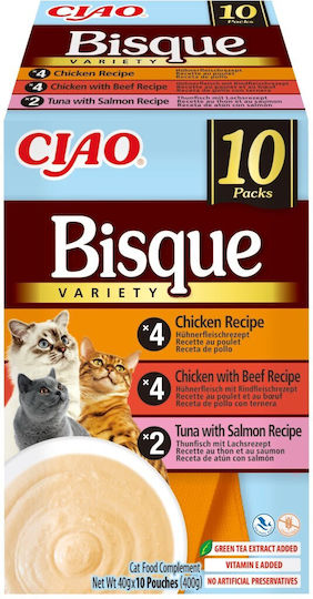 Υγρή Τροφή Γάτας Inaba Ciao Bisque Creamy Soup Chicken Beef Fish 10x40g