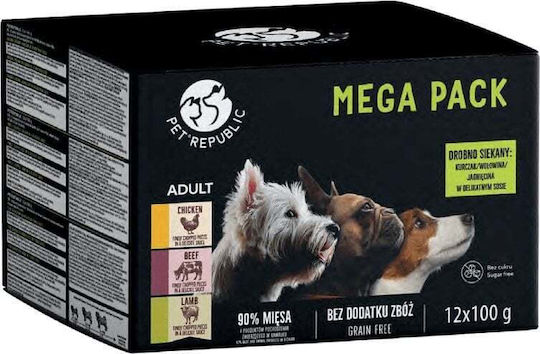 Pet Republic Υγρή Τροφή Σκύλων 12x100gr