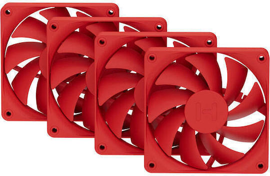 HYTE FA12 Case Fan 120mm με Χωρίς Led Φωτισμό 4τμχ Κόκκινο