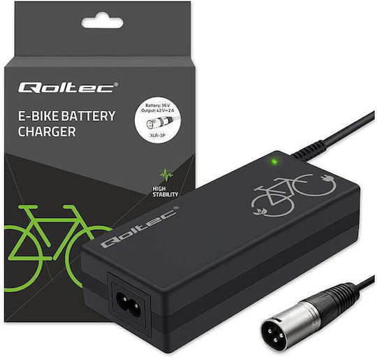 Qoltec Charger Qoltec Electric Bicycles 36v/42v 2a 3p Xlr-18mm Power Cable
