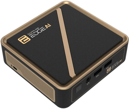 Sapphire Mini System Mini Pc Sapphire Edge Ai 350 Amd Ryzen Ai 7 350 2.5 Gigabit Black Gold 117x111x30mm