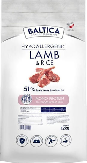 Baltica 12kg Ξηρά Τροφή Σκύλων με Αρνί, Ρύζι και Κρέας
