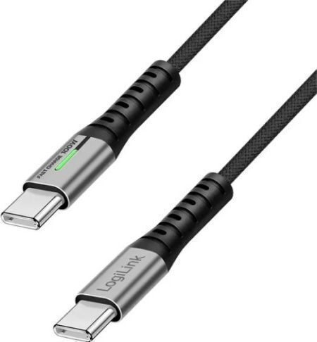 LogiLink USB 3.2 Cable USB-C male - USB-C 100W Μαύρο 1m CU0432