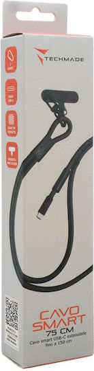 Techmade USB 2.0 Cable USB-C male - USB-C Μαύρο 1.5m