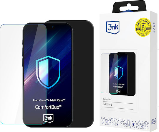 3MK ComfortDuo Matt Back Cover Σιλικόνης Σετ με Τζαμάκι Μαύρο (Galaxy S26+)