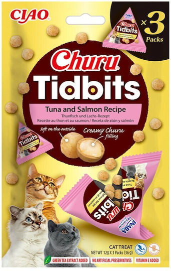 Υγρή Τροφή Γάτας Inaba Churu Tidbits Tuna Salmon 3x12g