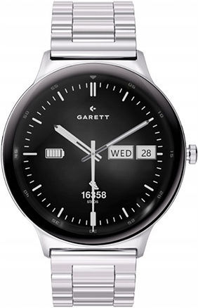 Garett Quantum 43mm Smartwatch με Παλμογράφο (Ασημί)