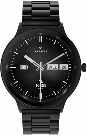 Garett Quantum 43mm Smartwatch με Παλμογράφο (Black Steel)