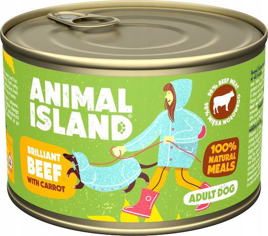 Animal Island Υγρή Τροφή Σκύλων με Βοδινό και Καρότο 410gr