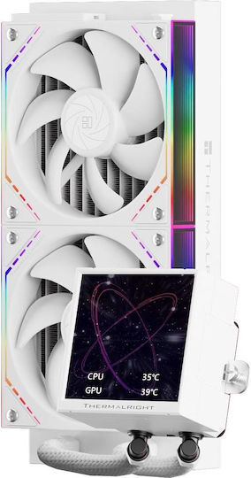 Thermalright Peerless Vision Υδρόψυξη Επεξεργαστή Διπλού Ανεμιστήρα 120mm για Socket AM4/AM5/1700/1200/115x με ARGB Φωτισμό Λευκή