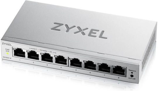 Zyxel GS1200-8V3-EU0101F Managed L2 Switch με 8 Θύρες Gigabit (1Gbps) Ethernet