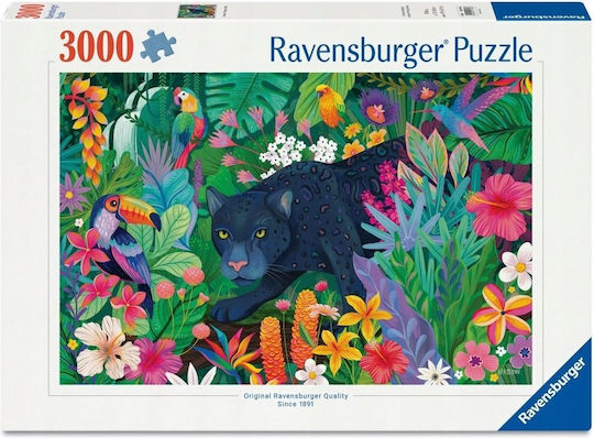 Παιδικό Puzzle Panther In The Blooming Jungle Ravensburger