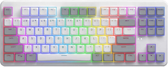 HATOR Rockfall 3 Ασύρματο Gaming Μηχανικό Πληκτρολόγιο Tenkeyless με Hator Aurum Orange διακόπτες και RGB φωτισμό (Αγγλικό US) Λευκό