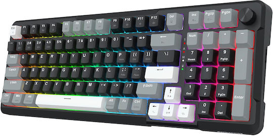 Redragon K742 Ασύρματο Gaming Μηχανικό Πληκτρολόγιο 98% με Custom Linear διακόπτες και RGB φωτισμό (International English) Creamy