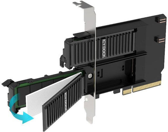 Αξεσουάρ Σκληρών Δίσκων Icydock 2x M.2 Nvme To Pcie 4.0 X8 Card Bifurcation