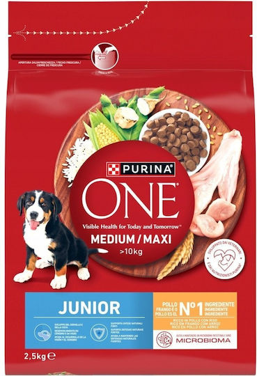Purina One 2.5kg Ξηρά Τροφή για Κουτάβια με Κοτόπουλο και Ρύζι