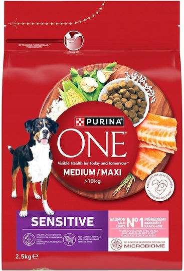 Purina One 2.5kg Ξηρά Τροφή για Ενήλικους Σκύλους με Σολομό και Ρύζι