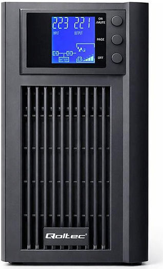 Qoltec UPS On-Line 3000VA 2400W με 2 Schuko Πρίζες