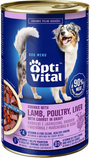 Triton Υγρή Τροφή Σκύλων σε Κονσέρβα με Αρνί, Πουλερικά και Συκώτι 1250gr