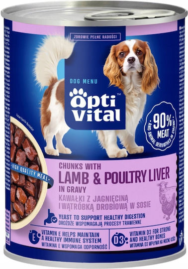 Triton Υγρή Τροφή Σκύλων σε Κονσέρβα με Αρνί, Πουλερικά και Συκώτι 415gr