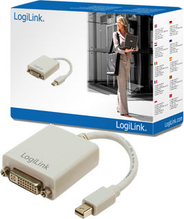 LogiLink CV0037 Μετατροπέας mini DisplayPort male σε DVI-I female Λευκό 1τμχ