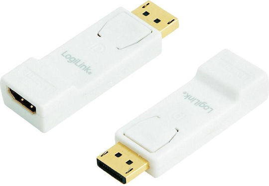 LogiLink CV0057 Μετατροπέας DisplayPort male σε HDMI female Λευκό 1τμχ