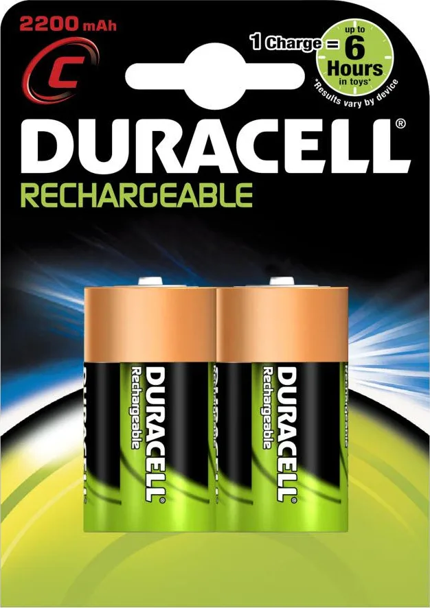 20160125155302_duracell_c_2200mah_2tmch Duracell Επαναφορτιζόμενες Μπαταρίες C Ni-MH 2200mAh 1.2V 2τμχ - Image 1