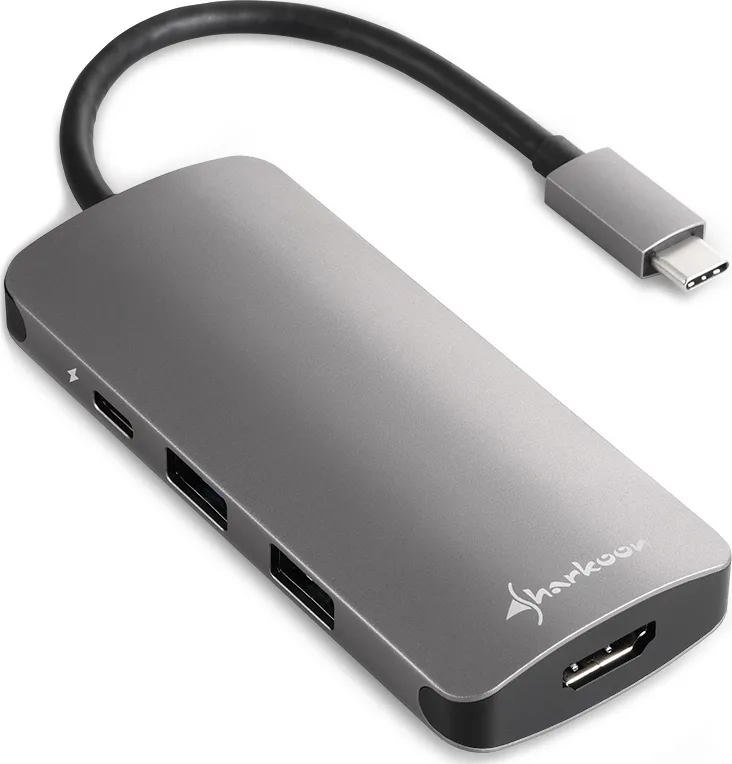 20190308135619_sharkoon_usb_3_0_type_c_multiport_adapter_dark_grey Sharkoon USB-C Docking Station με HDMI 4K PD Γκρι (4044951026715) - Image 1