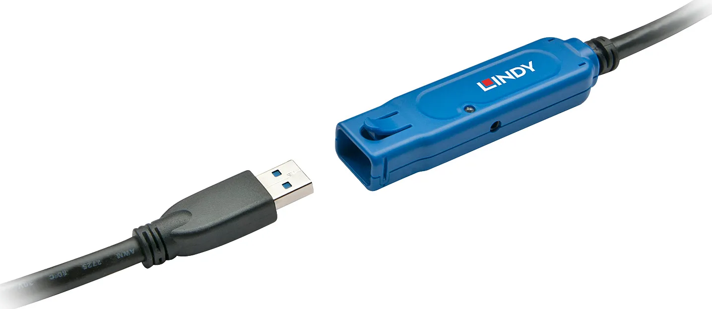 20190717131138_lindy_usb_3_0_cable_usb_a_male_usb_a_female_15m_43229 Lindy USB 3.0 Cable USB-A male - USB-A female Μαύρο 15m 43229 - Image 1