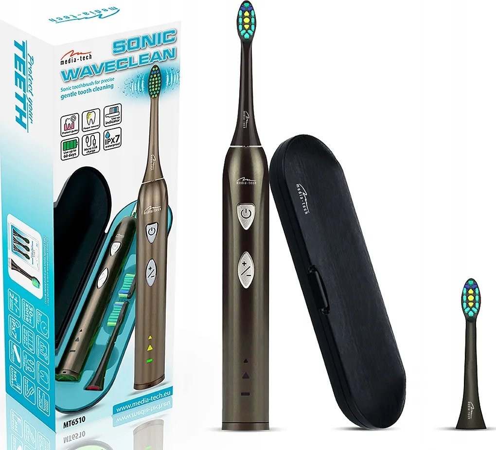 20190918112846_media_tech_sonic_waveclean_toothbrush_mt6510 Media-Tech Sonic Waveclean Ηλεκτρική Οδοντόβουρτσα με Θήκη Ταξιδίου Μαύρη - Image 1