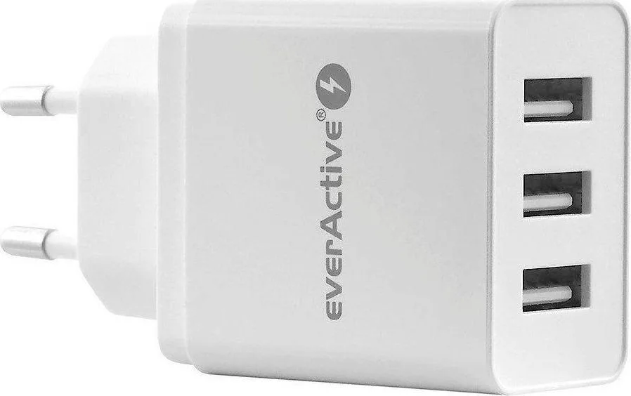 20191125144557_everactive_3x_usb_wall_adapter_leyko_sc_300 everActive Φορτιστής Χωρίς Καλώδιο με 3 Θύρες USB-A 17W Λευκός (SC-300) - Image 1