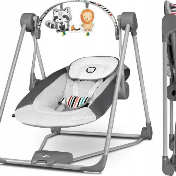 Lionelo Ηλεκτρικό Relax Μωρού Κούνια Otto με Μουσική Gray για Παιδί έως 9kg 1658012