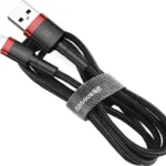 Baseus Cafule Braided USB to Lightning Cable Black/Red 1m (CALKLF-B19)