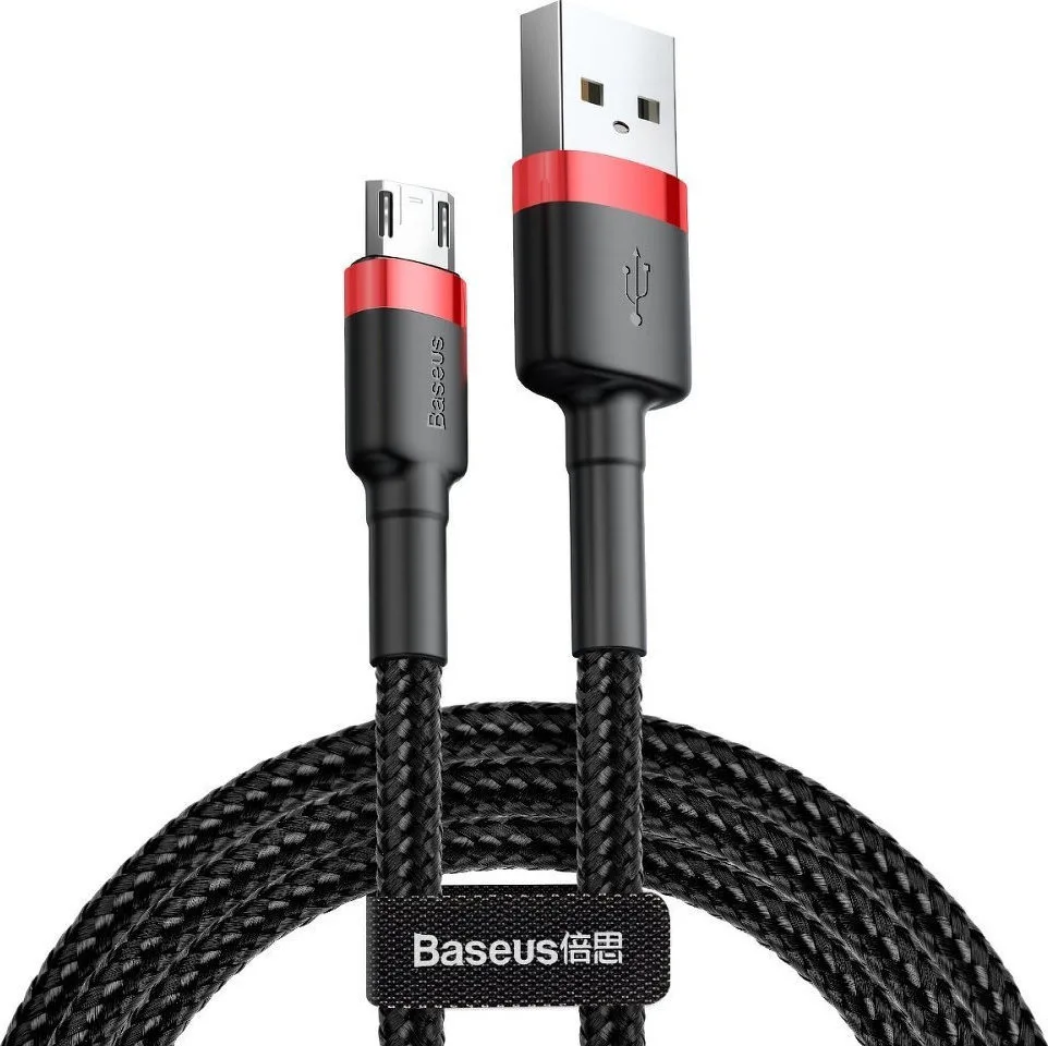 Baseus Cafule Braided USB 2.0 to micro USB Cable Μαύρο 1m (CAMKLF-B91) - Image 1