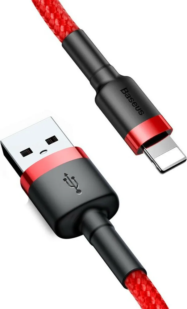 20200714161624_baseus_cafule_braided_usb_to_lightning_cable_kokkino_3m_calklf_r09 Baseus Cafule Braided USB to Lightning Cable Κόκκινο 3m (CALKLF-R09) - Image 1