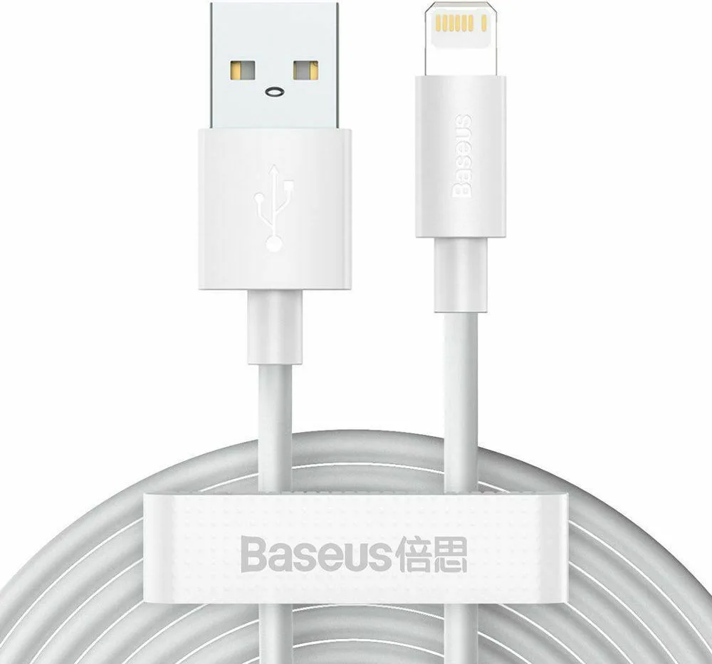 20201123161043_baseus_wisdom_regular_usb_to_lightning_cable_leyko_1_5m Baseus Wisdom Regular USB to Lightning Cable Λευκό 1.5m - Image 1
