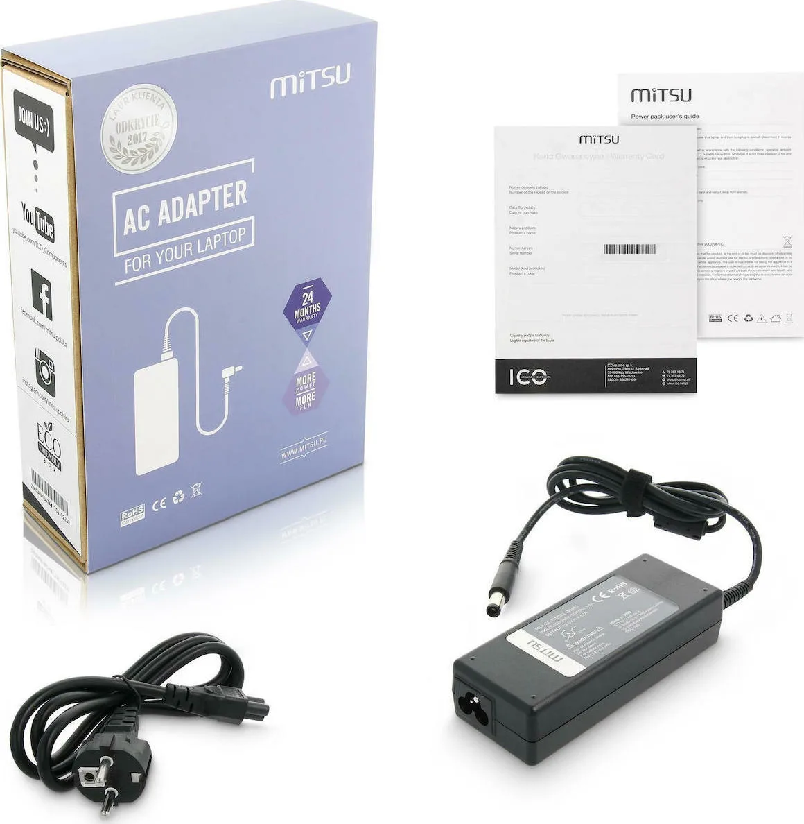 20210105111514_mitsu_ac_adapter_90w_zm_del19546 Mitsu Φορτιστής Laptop 90W 19.5V 4.62A για Dell με Αποσπώμενο Καλώδιο Τροφοδοσίας 5ZM019 - Image 1