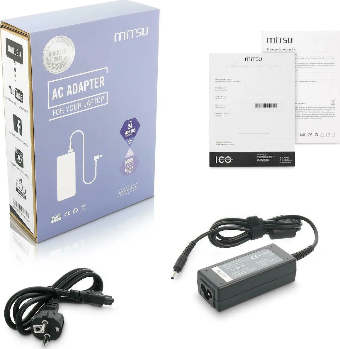 20210125123520_mitsu_ac_adapter_40w_5zm049 Mitsu Φορτιστής Laptop 40W 19V 2.1A για Samsung με Αποσπώμενο Καλώδιο Τροφοδοσίας 5ZM049 - Image 1