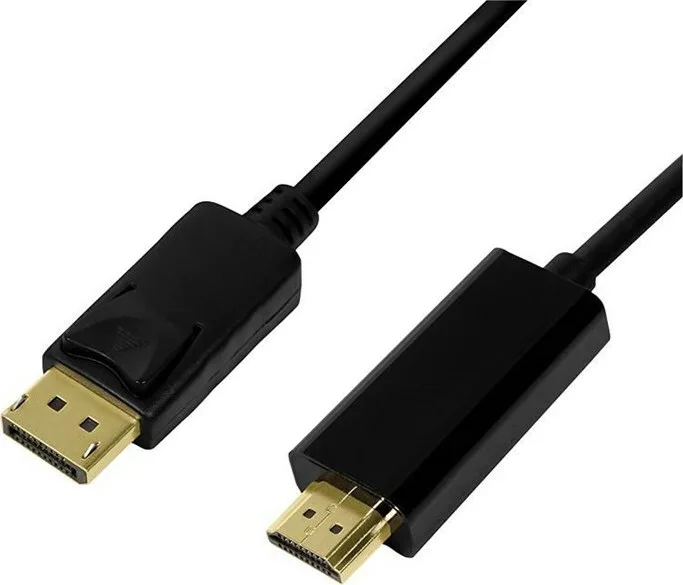 20210212144159_logilink_cable_displayport_male_hdmi_male_3m_mayro_cv0128 LogiLink Cable DisplayPort male - HDMI male 3m Μαύρο (CV0128) - Image 1